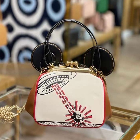 Coach Disney Mickey Mouse X Keith Haring Kisslock Bag